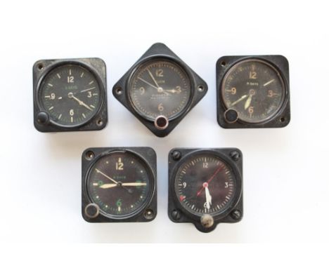 Elgin Pioneer cockpit clock. Serial number AC42- 244459, quarter numbers and second hand. 8 day cockpit clock by Longines- Wi