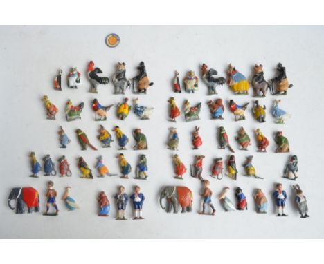 Collection of vintage Cococubs painted lead figures to include 3x Jonathan Eating Chocolate bar, Captain Kangaroo, Bill Badge