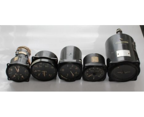 Artificial Horizon Mk1E Type HL8, Serial number L360. Engine speed indicator Mk 4B serial number2277-51. Air speed dial. Rate