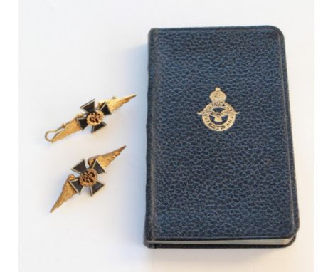RAF New Testament dated 1939, with inscription to RAF Chaplain R. W. Bell, Millfield, Easter 1944. Also with two RAF Chaplain