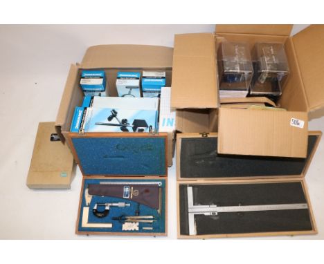 Collection of industrial tools incl. dial indicators, measurement tool sets, drill bits etc. and two Nilox 8 MegaPixel sports