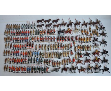 Collection of metal soldier figures, mostly British Indian Army including W.Britain's, figures appear mostly repainted and in