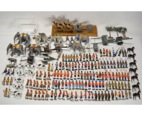 Extensive collection of metal soldier figures, mostly British Indian Army to include W. Britain's, mostly repainted, many fig