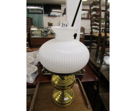 Brass oil lamp with shade