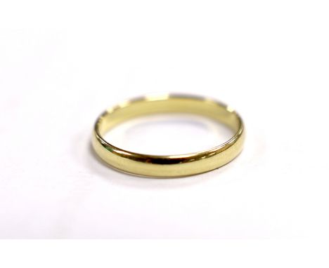 A 585 yellow metal wedding band, size M/N, 1.6 grams.