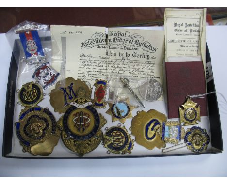 RAOB Interest; enamel panels, hallmarked silver/silver gilt medallions, ephemera etc.