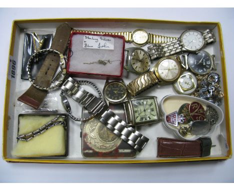 Ingersol; A Gent's Wristwatch, the signed dial with Arabic numerals and line markers to expanding bracelet, further ladies an