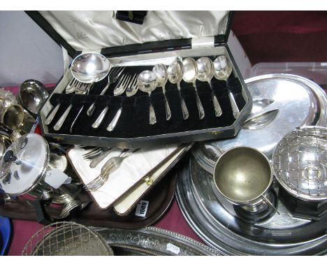 Plated Ware, including oval entree dish, "Bradford Bowling Green Club Co Ltd presented to Albert Priestley Winner of the Jagg