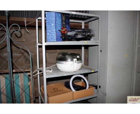 A Tefal air fryer; as new party grill and an as new halo light