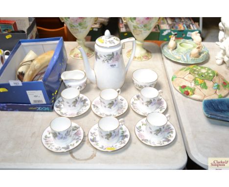 A Royal Worcester "June Garland" patterned coffee set