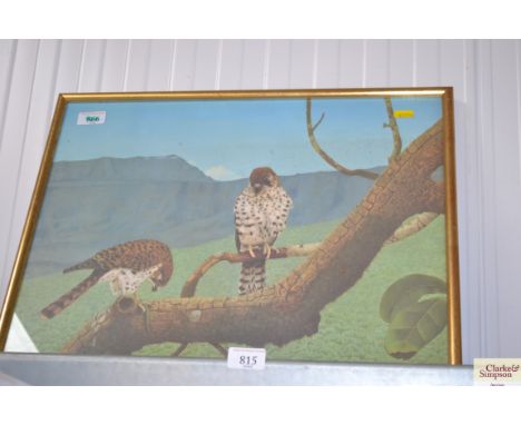 A print depicting birds of prey