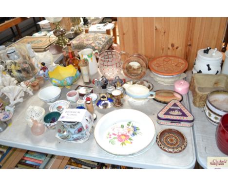 A quantity of various sundry glass and china to include Royal Worcester serving dish; Grindley Art Deco jug; Art Deco bowl AF