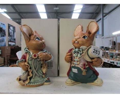 A Pendelfin Aunt Ruby and a Pendelfin Uncle Henry rabbits