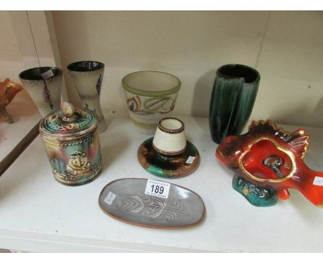 8 items of pottery including Wedgwood matchstriker a/f, Killrush, Vallauris, Leach etc