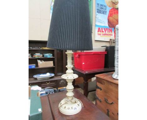 A table lamp with shade