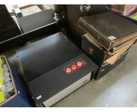 A 1960's record player and quantity of 45 and 78 rpm records