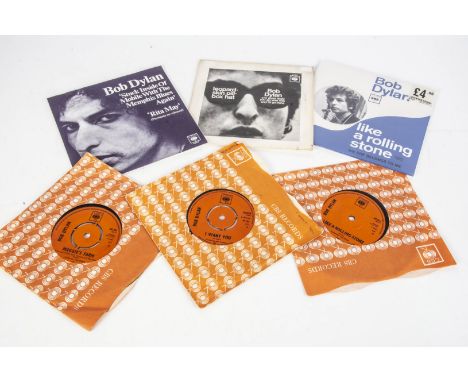 Bob Dylan 7" Singles, approximately forty-five singles with titles including Leopard Skin Pill Box Hat (Picture sleeve), One 