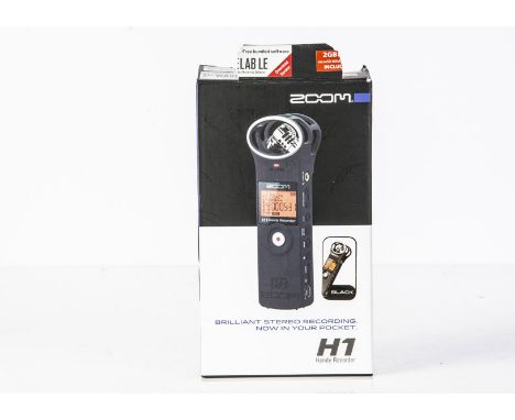 Zoom Pocket Recorder, Zoom H1 pocket recorder in original box with paperwork and card possibly unused, untested 