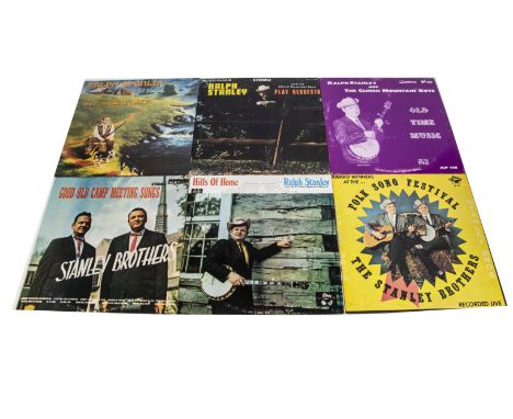 Ralph Stanley / Stanley Brothers LPs, approximately forty-five albums of mainly USA releases comprising thirteen albums by Ra