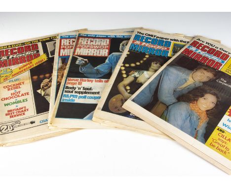 Record Mirror Magazines 1974, fifty-seven copies of Record Mirror from 1974, not a complete run and with doubles for most of 