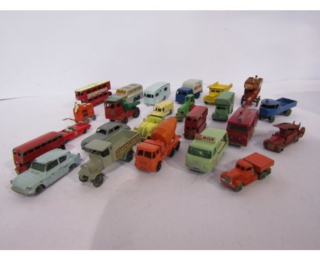 A collection of vintage Lesney and other diecast vehicles including buses, Prime Mover etc (24)