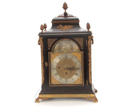 THOMAS HUNTER, LONDON A FINE GEORGE III EBONISED AND ORMOLU MOUNTED BRACKET CLOCK the classic bell top case with urn and flam