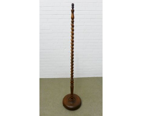 Oak barley twist standard lamp. Height is 161cm. 