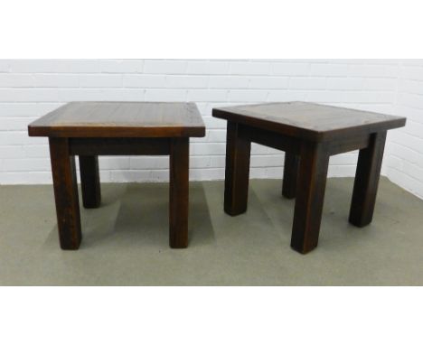 Jimmy Possum,Australia, pair of hardwood side / lamp tables. 50 x 60 (2) 