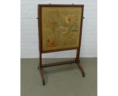 19th century mahogany tapestry screen with pull out slides,  101 x 61 x 44cm 