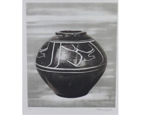 Bernard Leach, (1887 - 1979) 'Black Jar', limited edition print, no 50/100, framed under glass, size overall 74 x 83cm