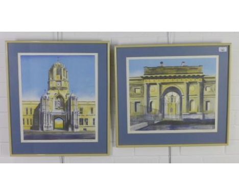 Glynn Boyd Harte, (1948-2003) a pair of architectural limited edition lithograph prints, signed in pencil and framed under gl