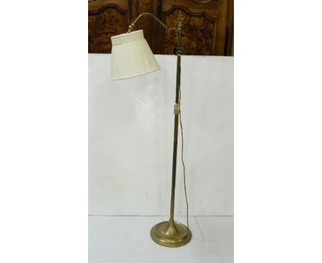  Brass Reading Lamp, electric, with cream shade 