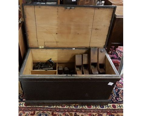 19th century Tool Chest (95cm wide) containing a quantity of various tools
