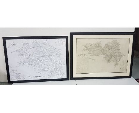 Ordnance Survey - Townland Survey of The County of Galway, and the County of the Town of Galway, Framed, 34x46 (frame size) &