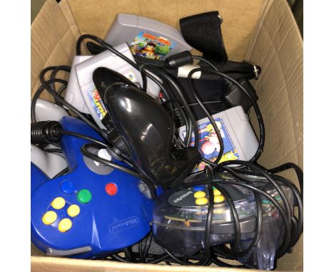 NINTENDO 64 CONSOLE WITH CONTROLLERS AND GAMES 