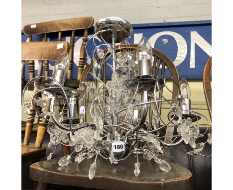 CHROME FIVE BRANCH CEILING LIGHT 