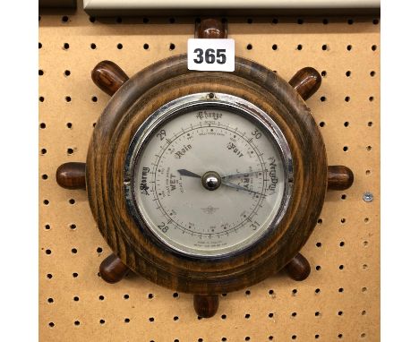 SHIP'S WHEEL ROUNDEL BAROMETER