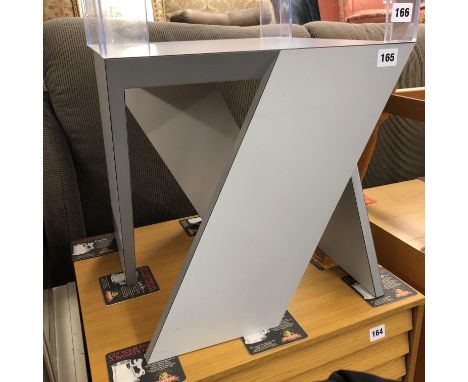 GREY TWO TONE MODERNIST LAMP TABLE 40CM X 40 X 40