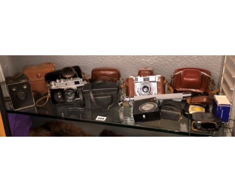 BROWNIE BOX CAMERA,  ZORKI4, CITA 111 35MM CAMERAS AND OTHERS, VARIOUS LIGHT METERS