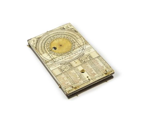 Exceptionnel compas en ivoire et ébène, à deux ventaux ouvrants et tons dorés, signé 'M Le Bovrgeoys a Lisieux', daté 1595An 