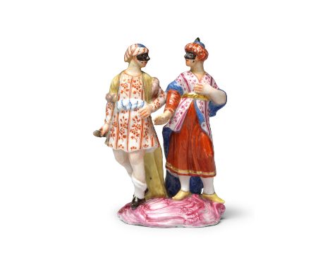 Groupe en porcelaine de Doccia représentant des Turques, vers 1760-65 A Doccia group of Turks, circa 1760-65The group modelle