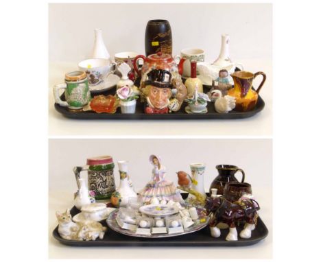 Royal Doulton 'Daydreams' figures, 'Mad Hatter' Toby jug, qty ceramic thimbles etc Condition report: see terms and conditions