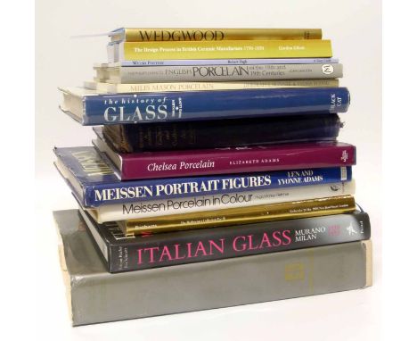 Thirteen ceramic and glass reference works to include Pawlak, Deutsches Porzellan Len and Yvonne Adams, Meissen Portrait Figu