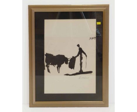 Pablo Picasso, "Toros Y Toreros", bears signature, lithograph with certificate of authenticity on verso. Condition report: se