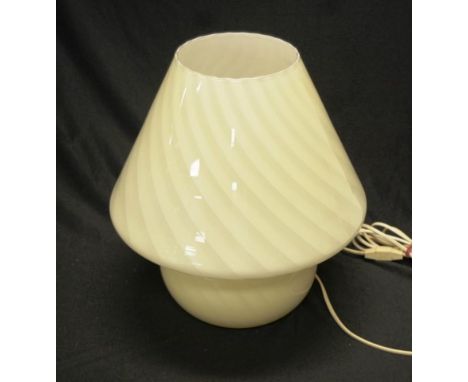 Good Studio Glass decorative electric table lamp well constructed electric table lamp, with white glass base, and matching wh
