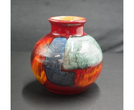 Poole pottery red glazed vase marked to base, height 10cm approx