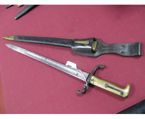 Late XX Century German Model 1871 Sword Bayonet, with 18¼" long blade, stamped with makers name 'Coulax and co', Klingenthal,