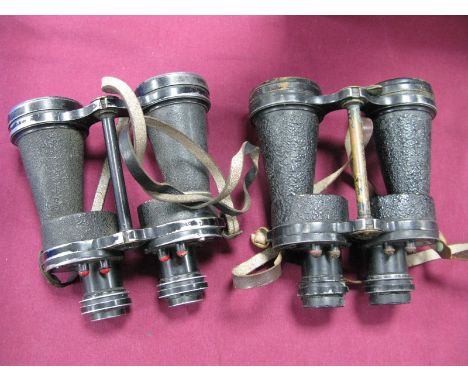 Two Pairs of Mid XX Century British Mark IV Binoculars (X5), both with WD arrow.