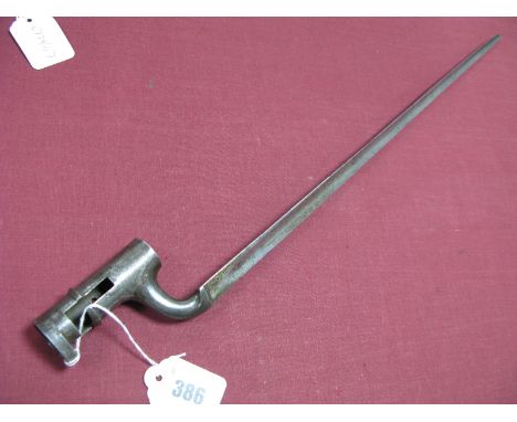 A Victorian British Socket Bayonet, for the 1853 3 band Enfield rifle musket, locking ring missing, minor rusting on all meta