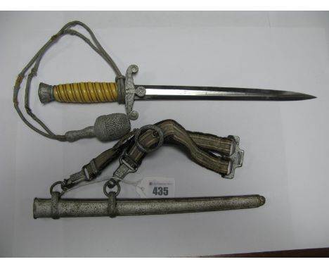 WWII Third Reich Army Officers Dagger, made by AWR Solingen, the blade in its correct scabbard with hanging straps and sword 